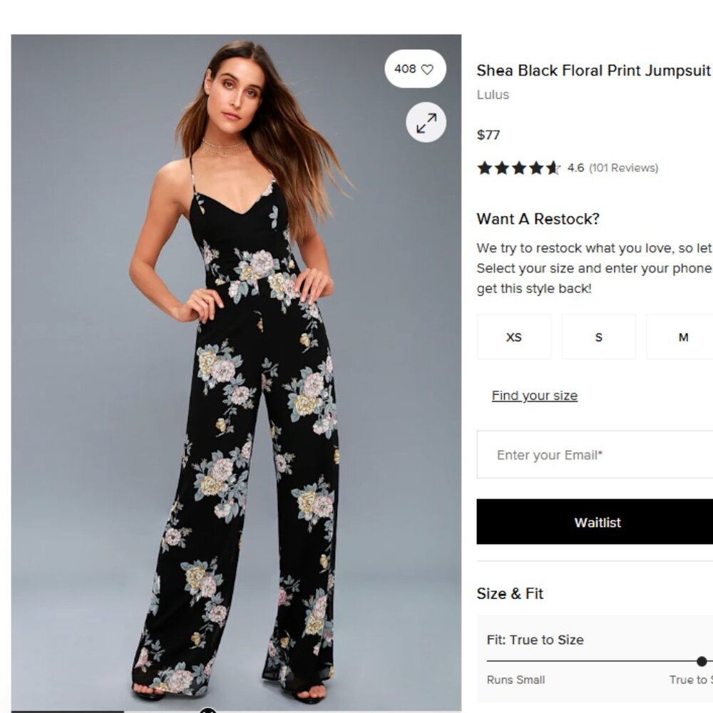 Lulus Shea Floral Jumpsuit Size XS